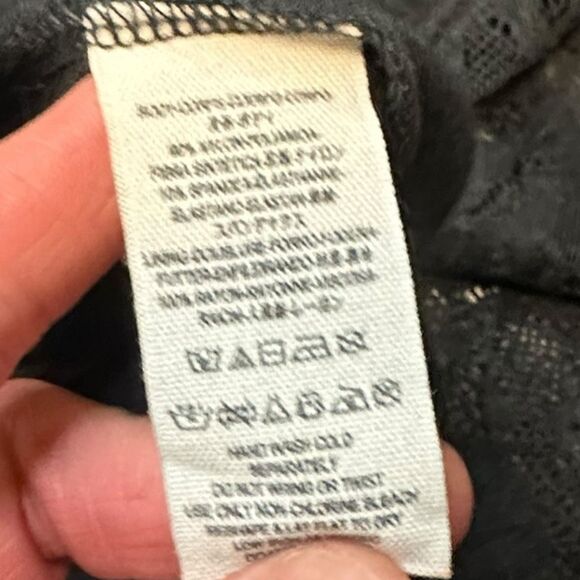 FREE PEOPLE Women’s Black and Navy Sleeveless Lace Fit and Flare Mini Dress Size - Picture 6 of 8